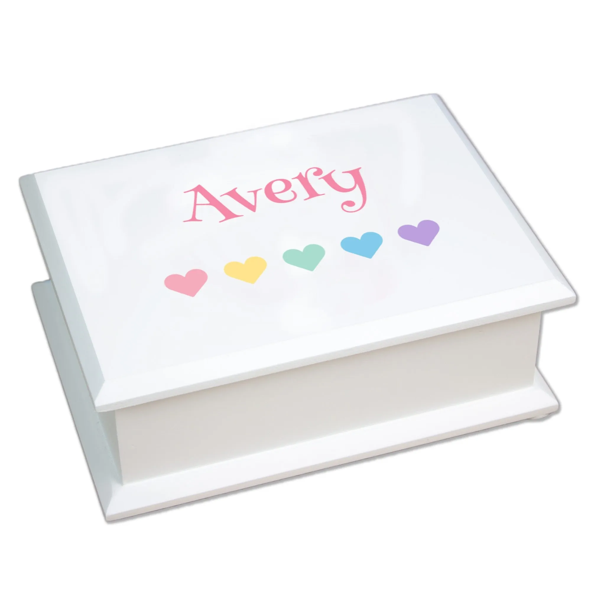 Lift Top Jewelry Box - Multihearts