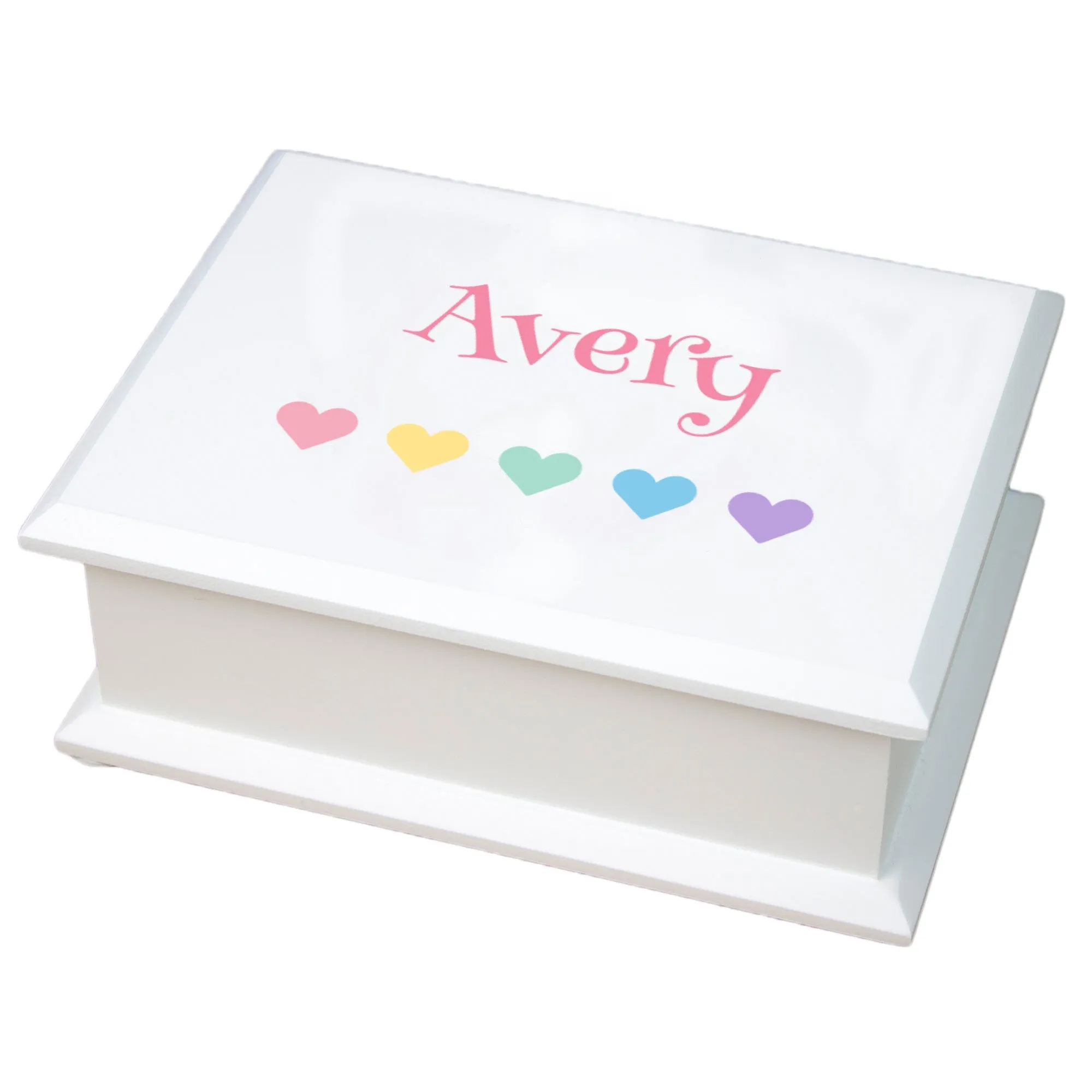 Lift Top Jewelry Box - Multihearts