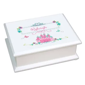Lift Top Jewelry Box - Pink Teal Princess Castle