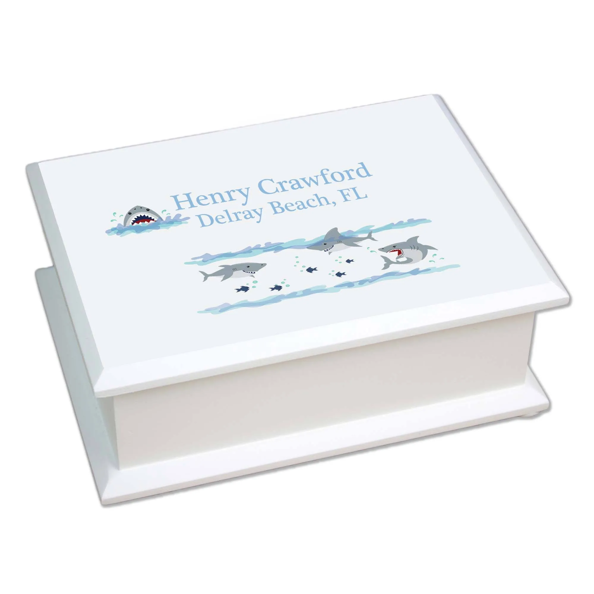 Lift Top Jewelry Box - Shark