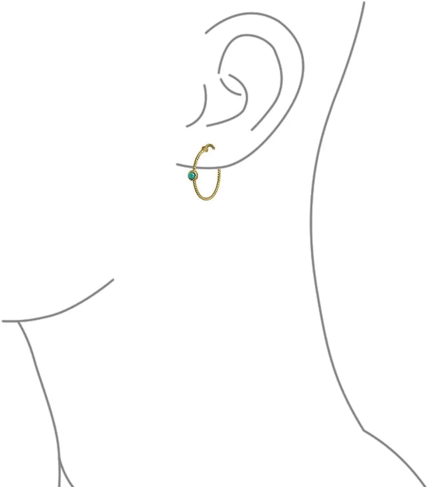 Lightweight Round Slender Endless Continuous Diamond Cut Twist Hoop Earrings For Women Teens Rose Gold Plated .925 Sterling Silver .50 to 2.25 Inches