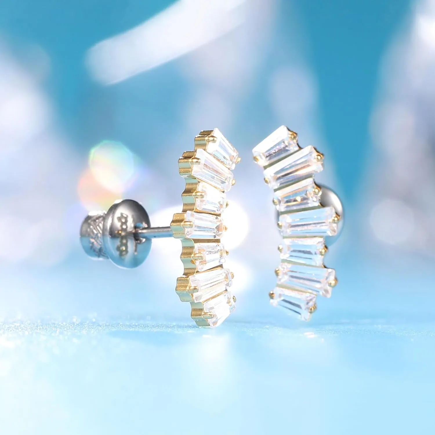 limerencia 20G Hypoallergenic Titanium Screw Back Earrings G23 Implant Grade F136 Piercing Post for Sensitive Ears Tragus Helix Cartilage