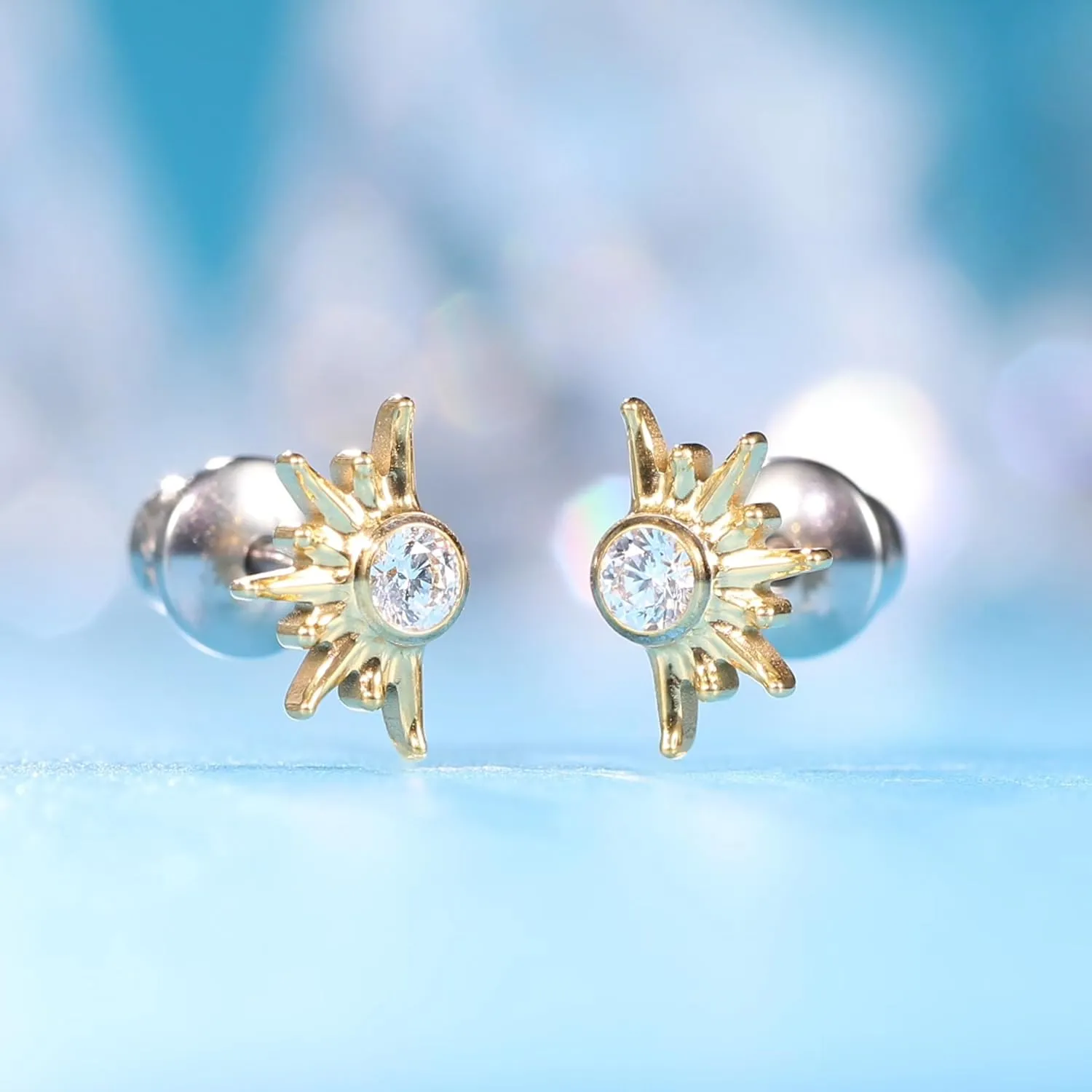 limerencia 20G Hypoallergenic Titanium Screw Back Earrings G23 Implant Grade F136 Piercing Post for Sensitive Ears Tragus Helix Cartilage