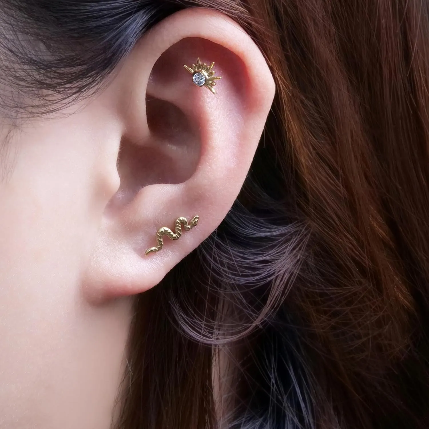 limerencia 20G Hypoallergenic Titanium Screw Back Earrings G23 Implant Grade F136 Piercing Post for Sensitive Ears Tragus Helix Cartilage