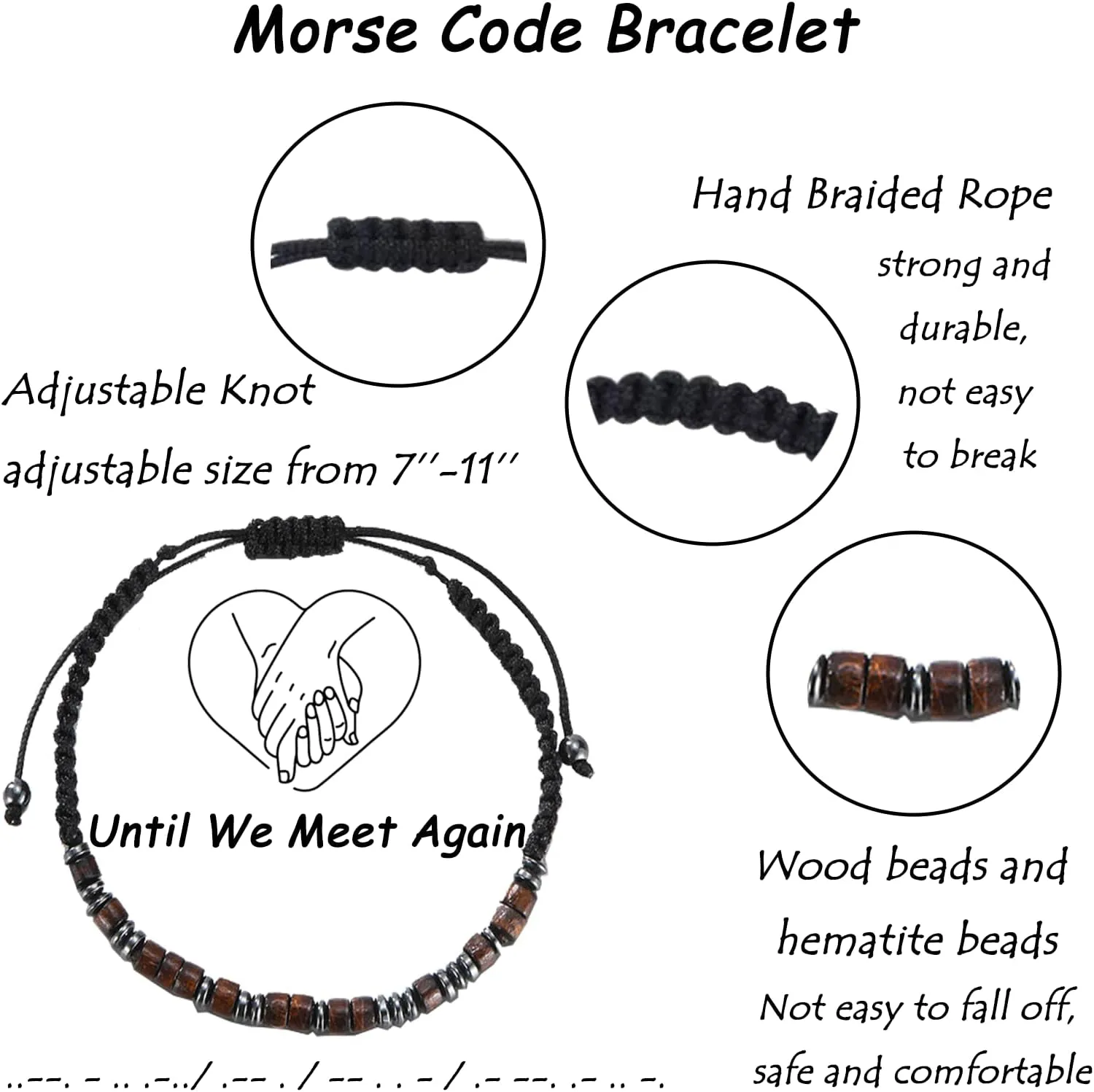 LINY Personalized Inspirational Gifts for Women Morse Code Bracelets for Women Funny Bracelet for Daughter Nephew Son Funny Gift for Women Family