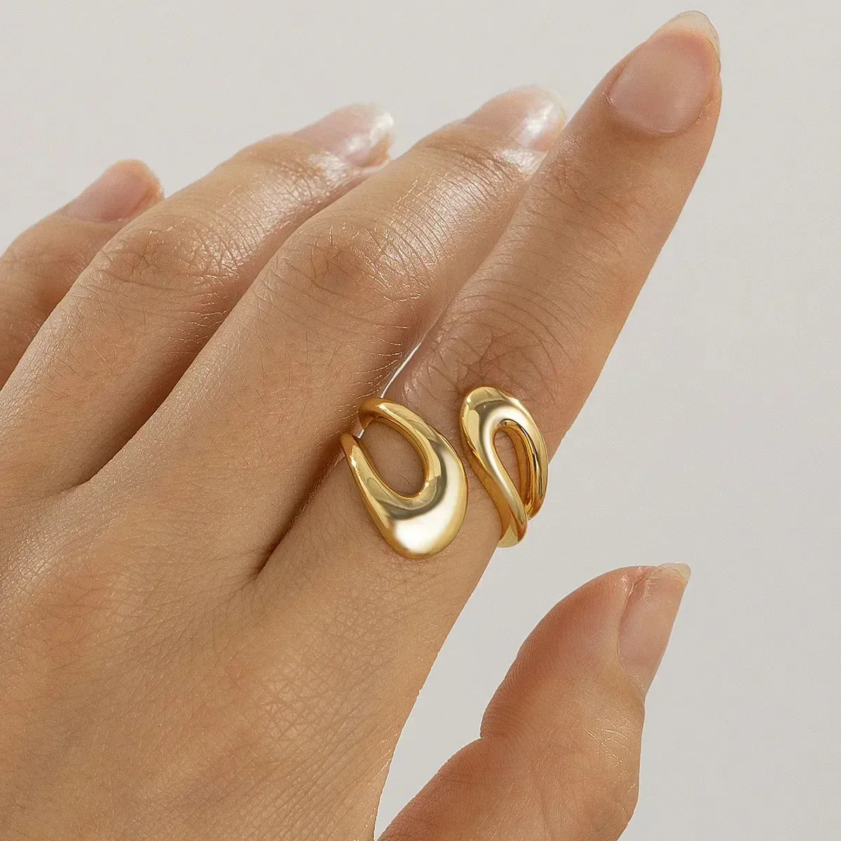 Luxury Trendy Gold Heavy Metal Bangles | Irregular Geometric Cuff Bracelet for Women