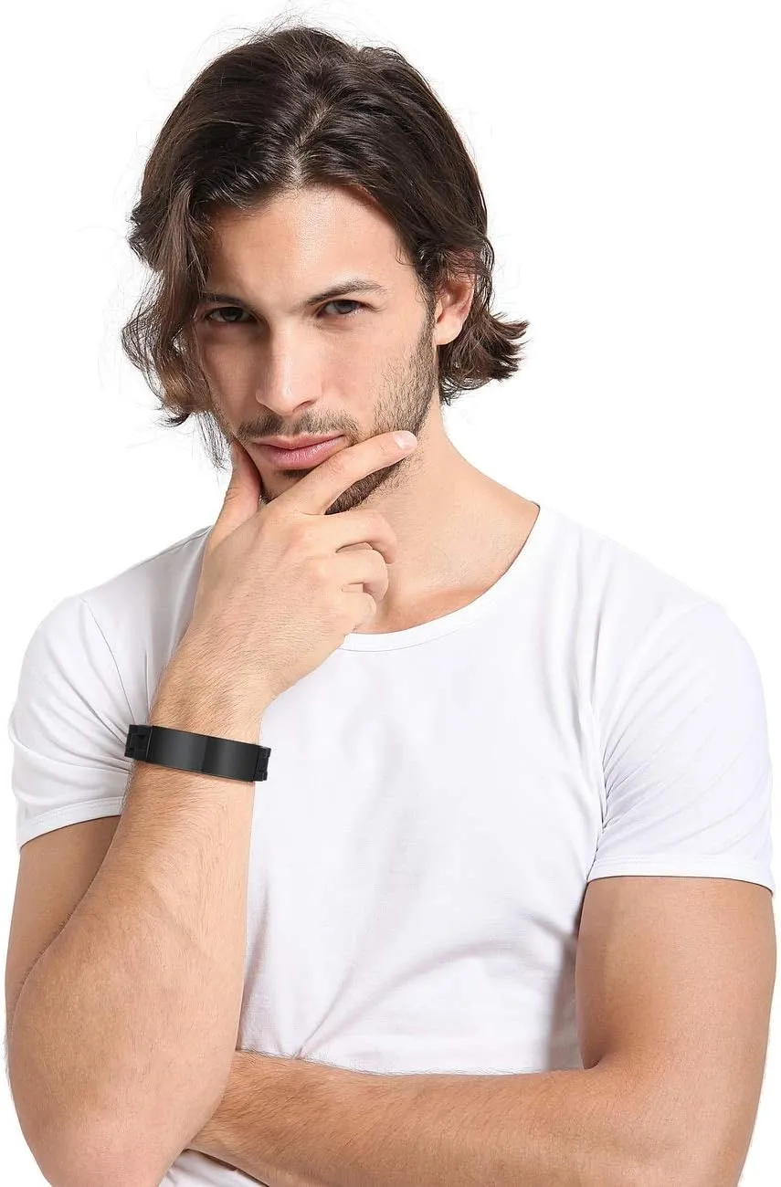 MeMeDIY TO MY SON Love From Mom and Dad Courage Inspirational Bracelets Personalized Graduation Gifts for Son Stainless Steel Rubber Adjustable Wristband Birthday Gift
