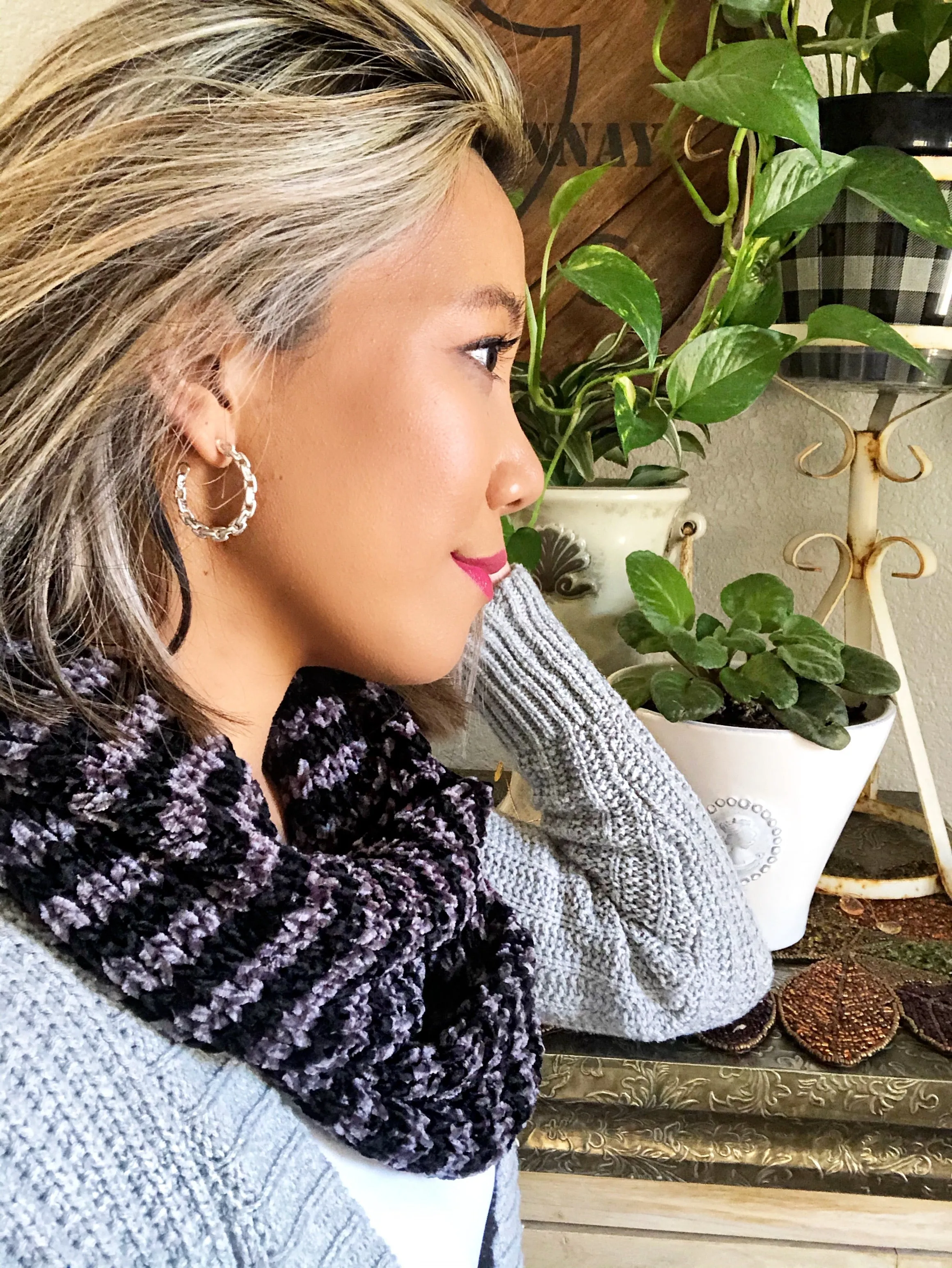 Mercer Metal Chain Link Half Hoop Earrings - Gold or Silver