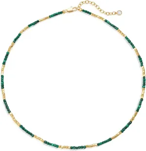 MEVECCO Dainty Gold Choker Necklace for Women 18K Gold Plated Irregular Mixed Beaded Choker Necklace for Her Jewelry Gift
