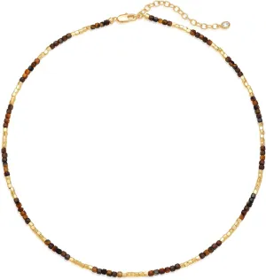 MEVECCO Dainty Gold Choker Necklace for Women 18K Gold Plated Irregular Mixed Beaded Choker Necklace for Her Jewelry Gift