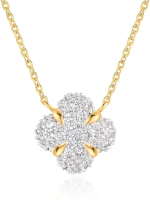MEVECCO Dainty Gold Necklace For Women 18k Gold Plated Full CZ Pendant Necklace Handmade Necklace Jewelry Everyday Wear