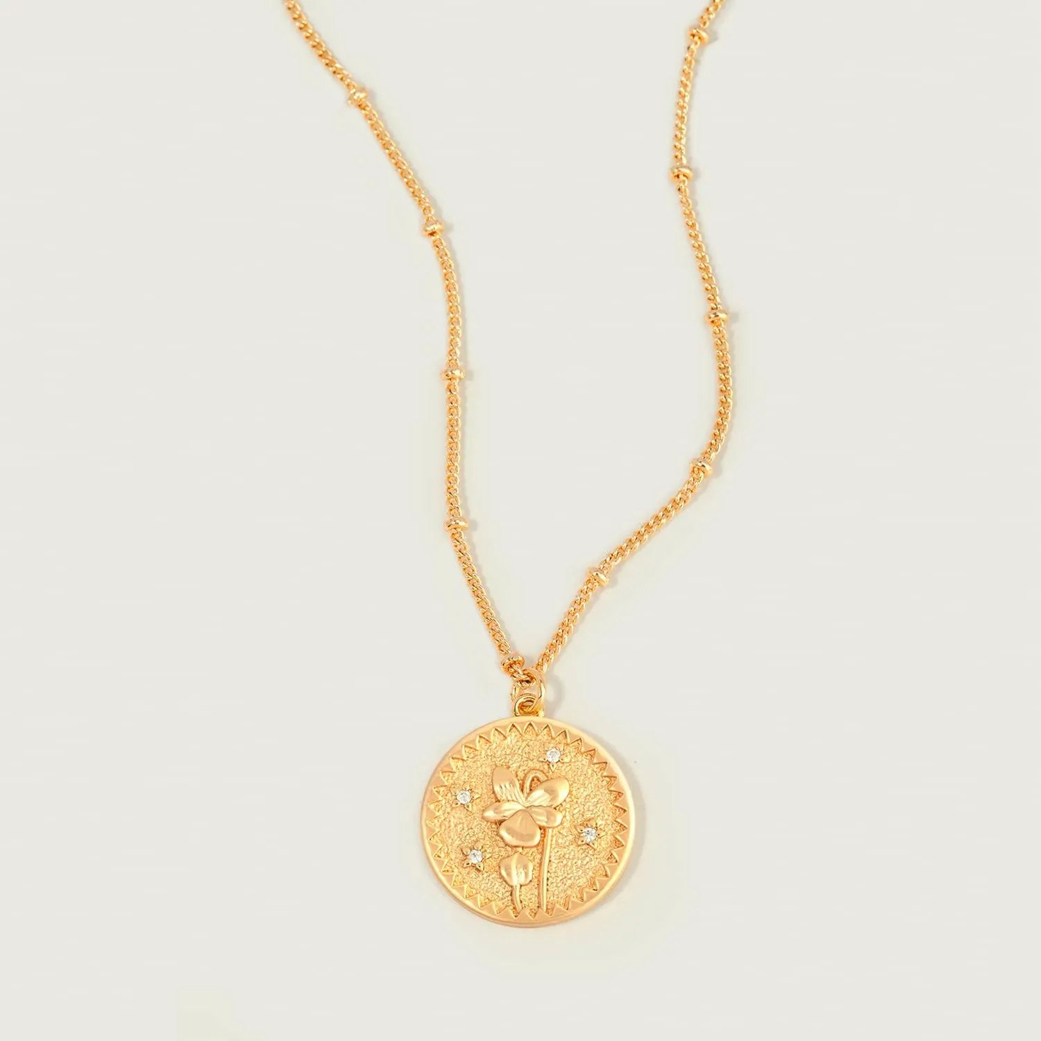 MEVECCO Gold Birth Flower Coin Necklace for Women Paperclip Chain Choker Layered Set Embossed Disc 12 Month Pendent 18K Gold Plated Dainty Satellite Chain Personalized Birthday Jewelry for Her