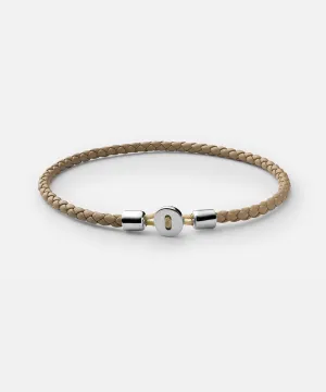 Miansai Nexus Sterling Silver Leather Bracelet in Natural