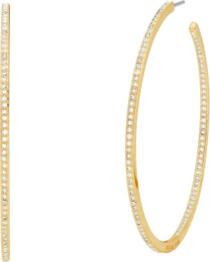 Michael Kors Women's 14K Gold-Plated Inside Outside Pav Hoop Earrings