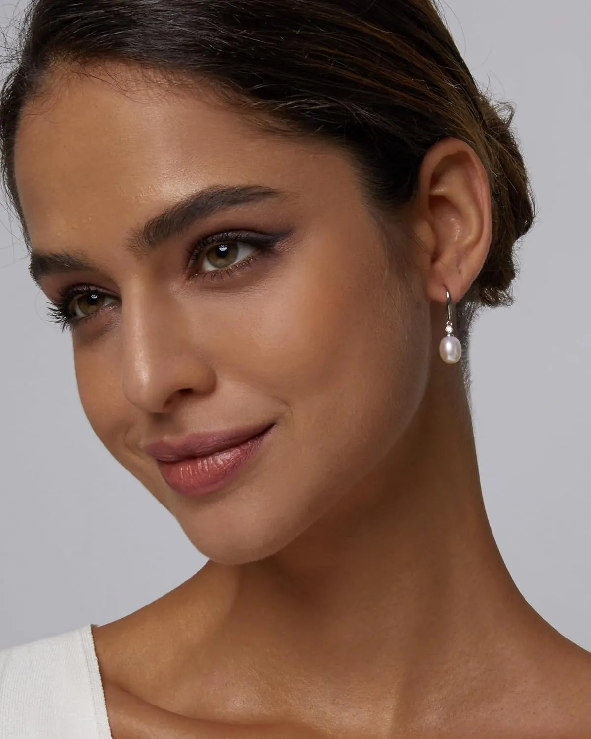 Michooyel 925 Sterling Silver Freshwater Cultured Pearl Dangle Drop Earrings for Women AAA  Quality 8mm White Pearl Earrings Jewelry for Women