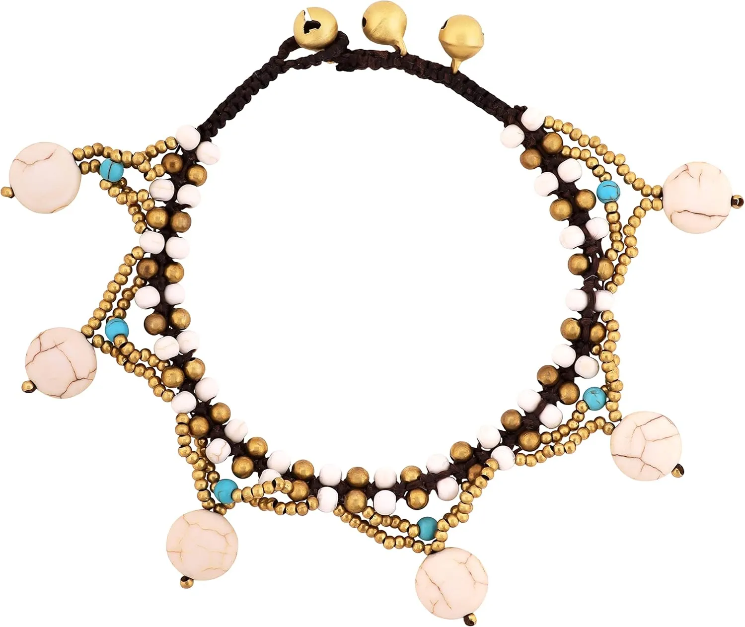 MINACHI Bohemian Vintage Created Turquoise Anklet, Boho Summer Beach Ankle Jewelry Gift for Women