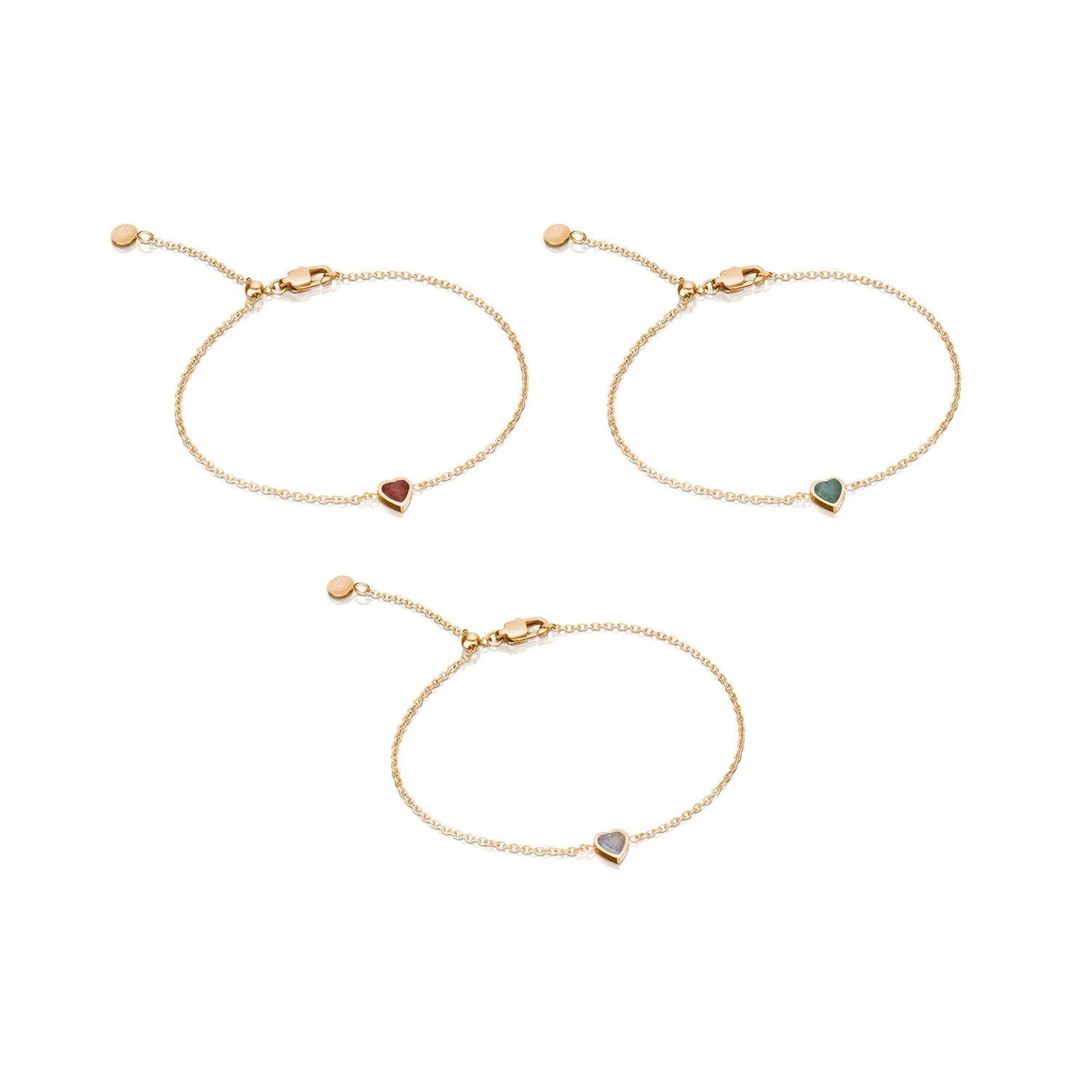 Mini Heart Birthstone Bracelet Bundle (Rose Gold)