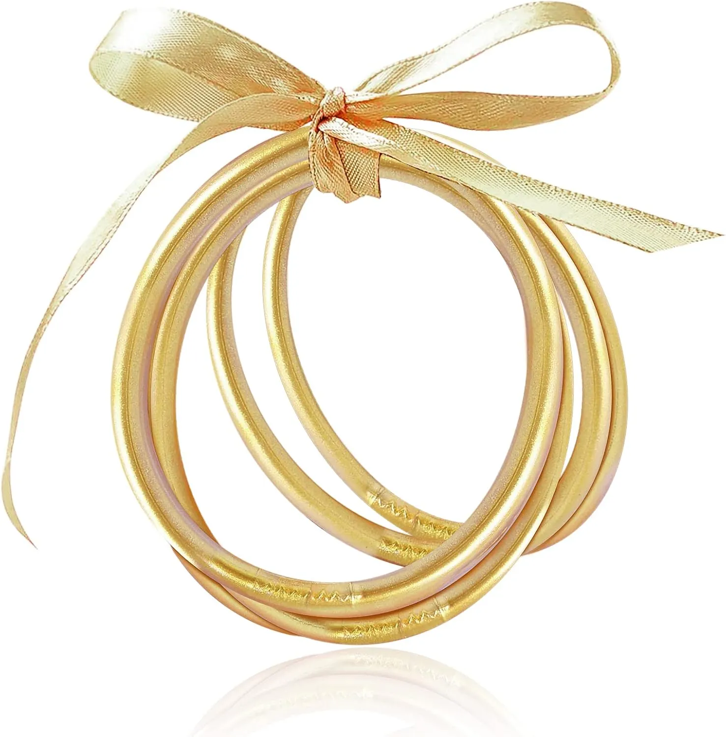 MJartoria Jelly Bangles Bracelets Set Foil Filled Jelly Silicone Bracelets Gifts for Women
