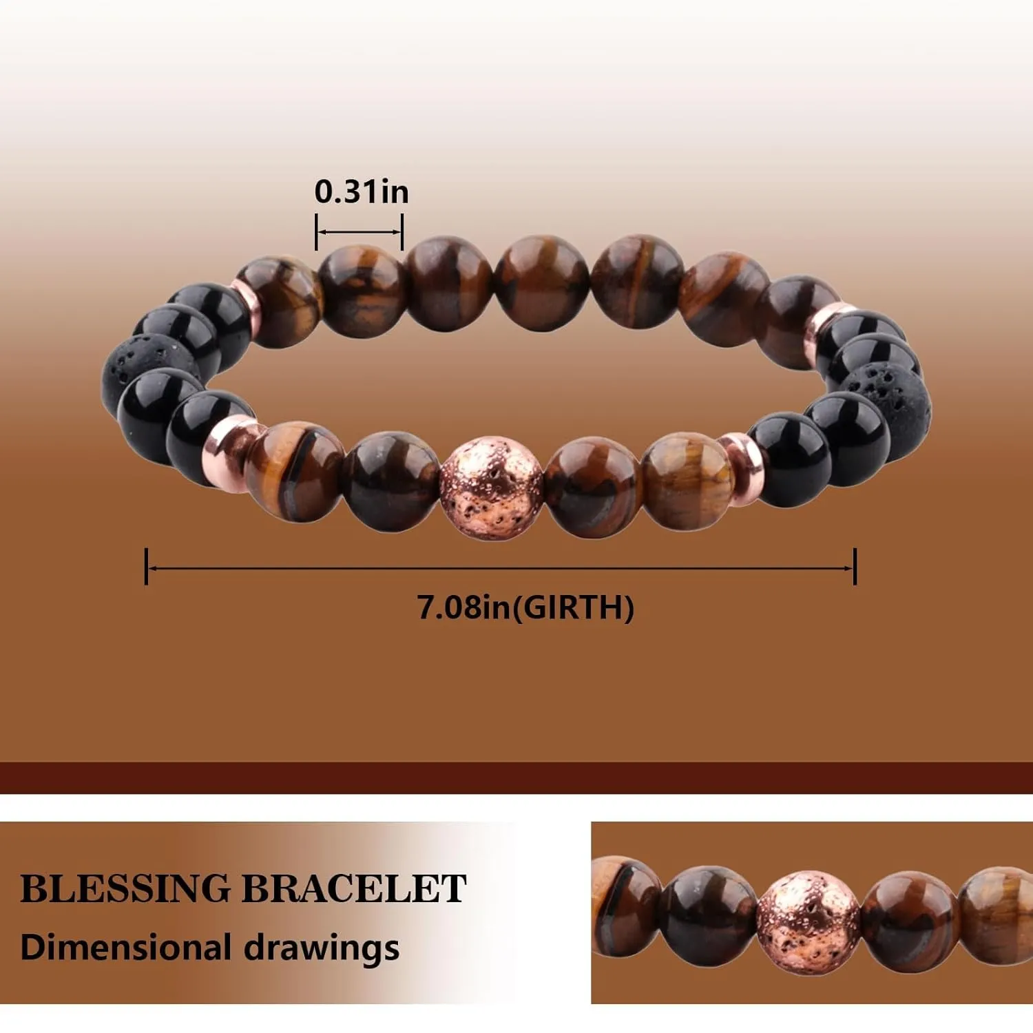 Mother's Day Gifts for Women, Men Bracelet Natural Stone Beads Gemstone Spiritural Crystals Jewelry Birthday Gift Valentines Day Gifts for Girlfriends Boyfriends