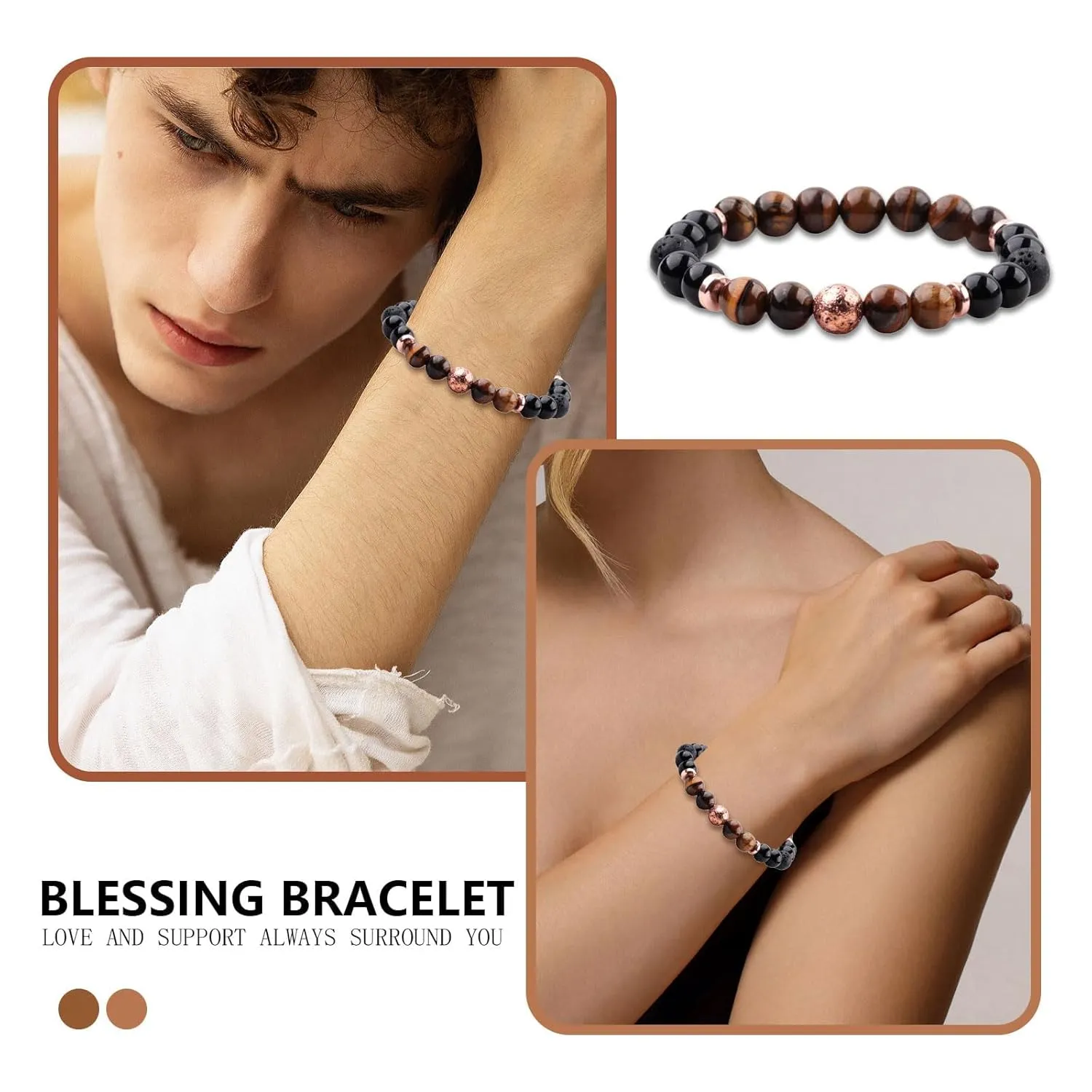 Mother's Day Gifts for Women, Men Bracelet Natural Stone Beads Gemstone Spiritural Crystals Jewelry Birthday Gift Valentines Day Gifts for Girlfriends Boyfriends
