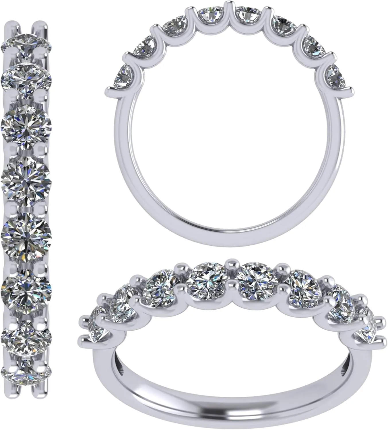 NANA Jewels 1.00ct Simulated Diamond Wedding Rings Anniversary Band, Wedding Sets for Women in Silver, 10K or 14K