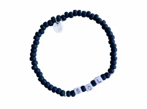 NOMBRE BLACK • SILVER thin bracelet