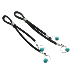 Non Pierced Nipple Ring Black Suede Leather Fake Nipple Jewelry Body Jewelry Bohemian