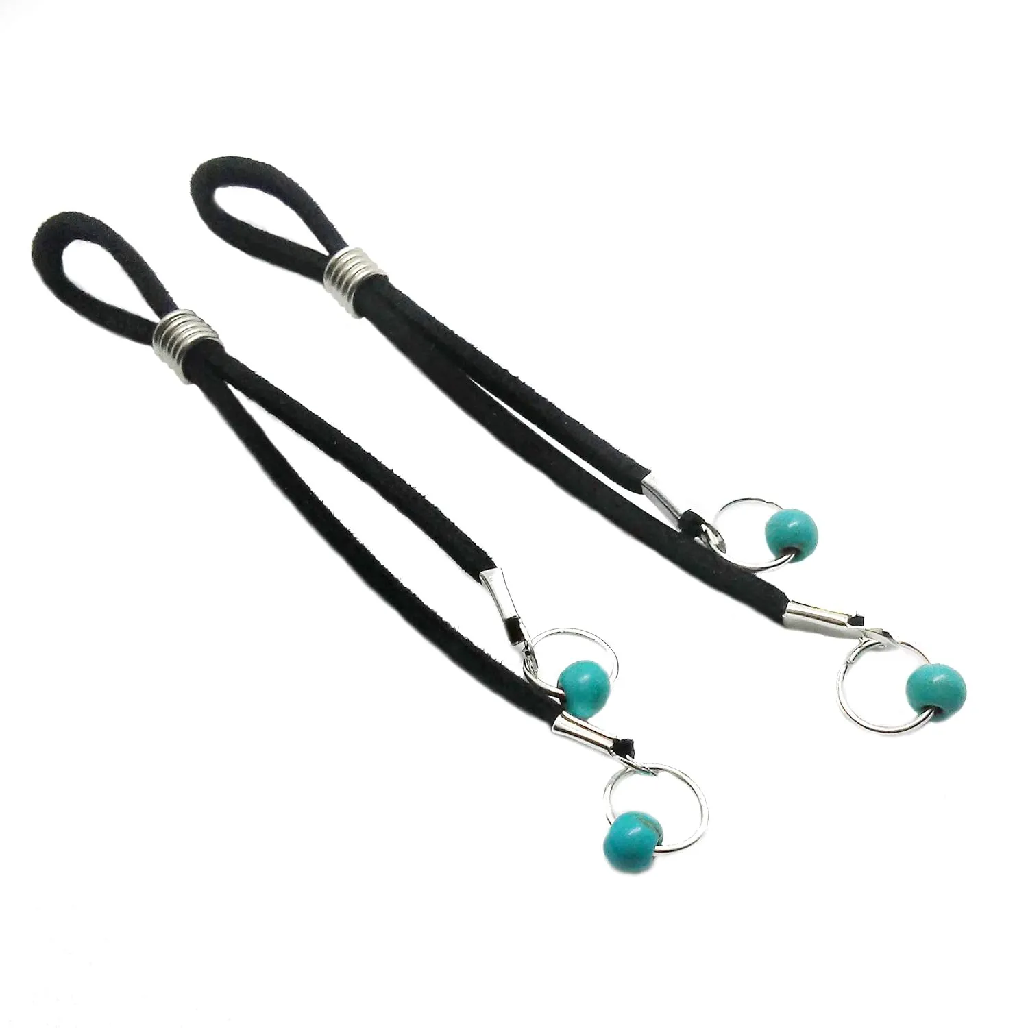 Non Pierced Nipple Ring Black Suede Leather Fake Nipple Jewelry Body Jewelry Bohemian