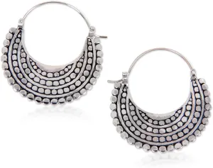 NOVICA Sterling Silver Charm Hoop Earrings | Hypoallergenic, Lightweight, Bohemian & Vintage Style