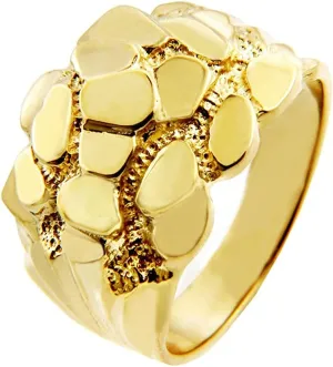 Nugget Rings 14K Yellow Gold Men's The Block - Size 14