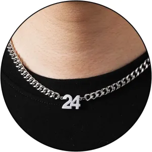 Number Necklace for Men Boys Athletes, Stainless Steel Chain Football Soccer Basketball Baseball 0-99 Birthday Gifts Jewelry 18 2Inches