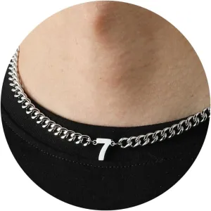Number Necklace for Men Boys Athletes, Stainless Steel Chain Football Soccer Basketball Baseball 0-99 Birthday Gifts Jewelry 18 2Inches