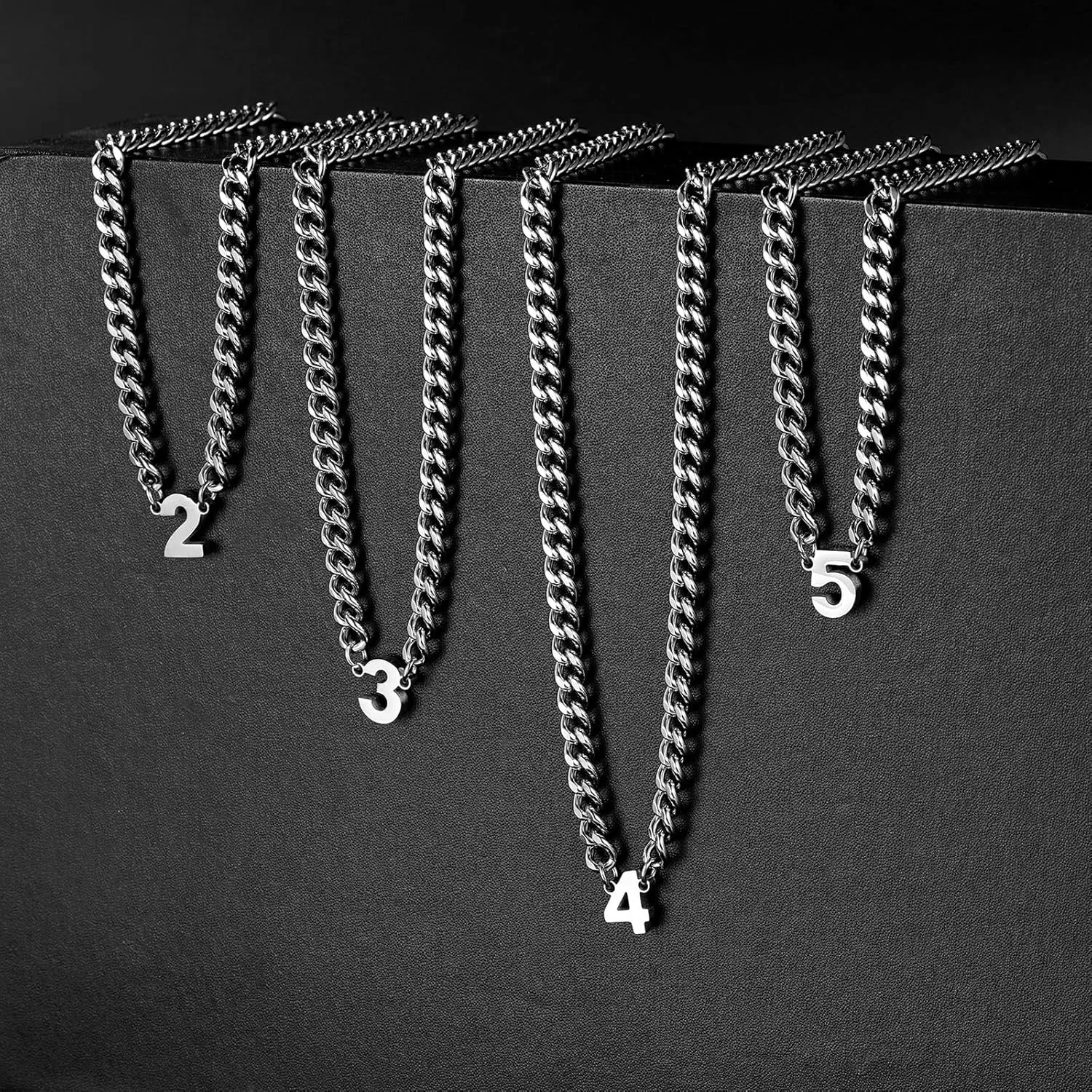 Number Necklace for Men Boys Athletes, Stainless Steel Chain Football Soccer Basketball Baseball 0-99 Birthday Gifts Jewelry 18 2Inches