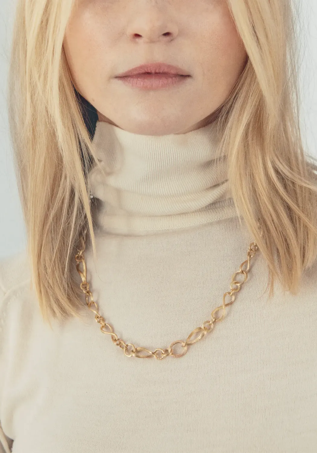 Ole Lynggaard Love 18KYRG Small Chain Link Collier Necklace | 17.75"