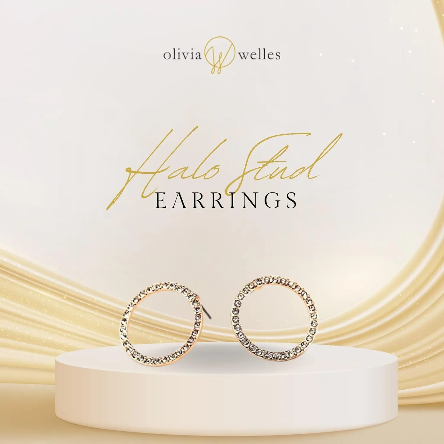 Olivia Welles Gold Stud Earrings, Statement Gold Plated Earrings for Women for Any Occasion or Event