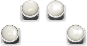 Ox and Bull Trading Co. Silver and Mother of Pearl Studs