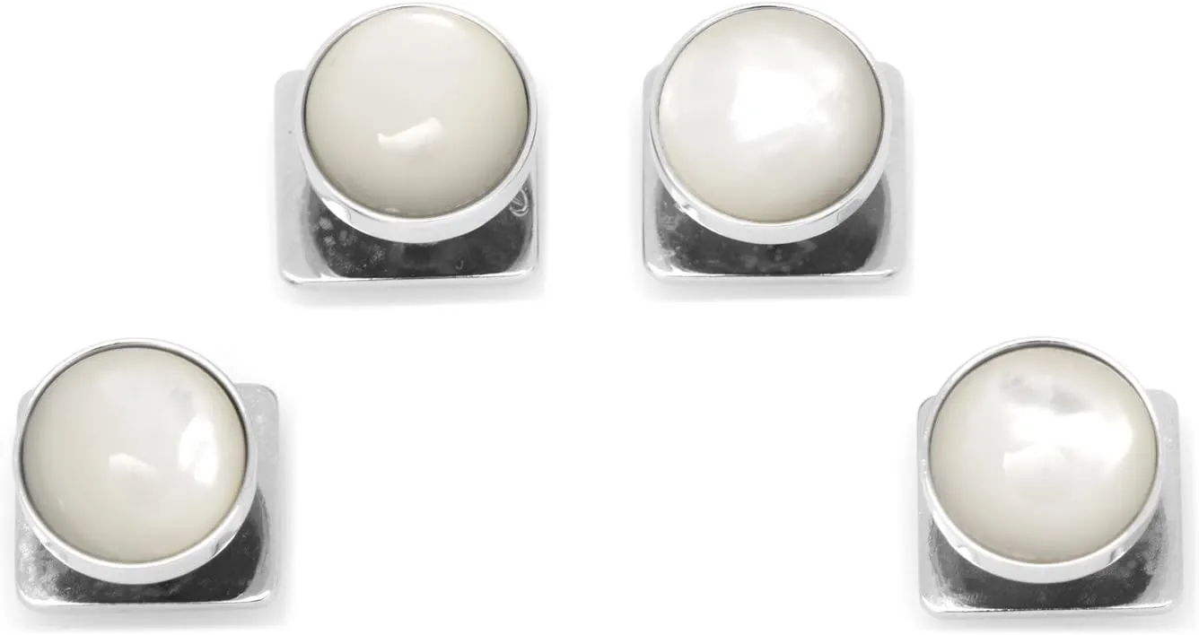 Ox and Bull Trading Co. Silver and Mother of Pearl Studs