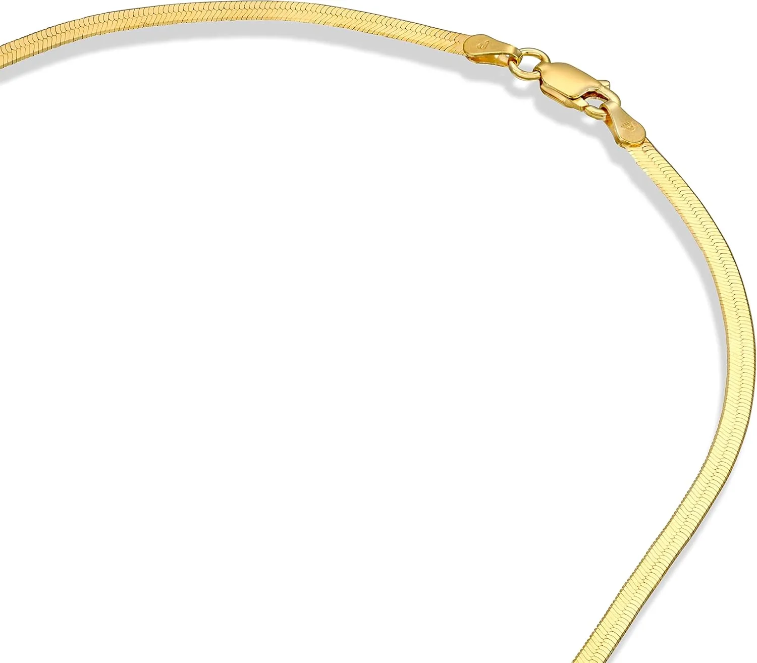 PAVOI Italian Solid 925 Sterling Silver, 22K Gold Plated Chain Necklaces | Snake, Square Box, Cable, Super Flex Curb, Miami Cuban and Rope Diamond-Cut Herringbone Necklace for Women and Men | MADE IN ITALY