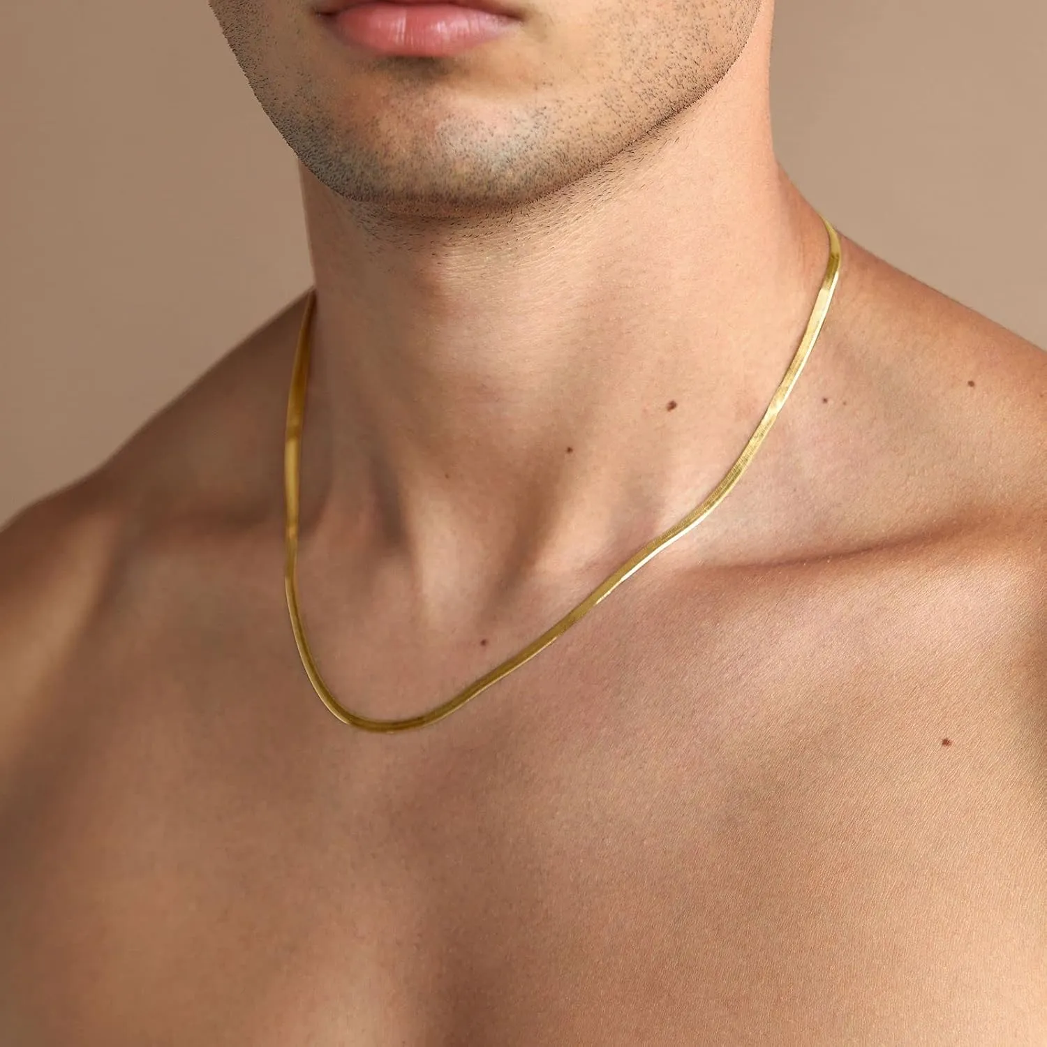 PAVOI Italian Solid 925 Sterling Silver, 22K Gold Plated Chain Necklaces | Snake, Square Box, Cable, Super Flex Curb, Miami Cuban and Rope Diamond-Cut Herringbone Necklace for Women and Men | MADE IN ITALY