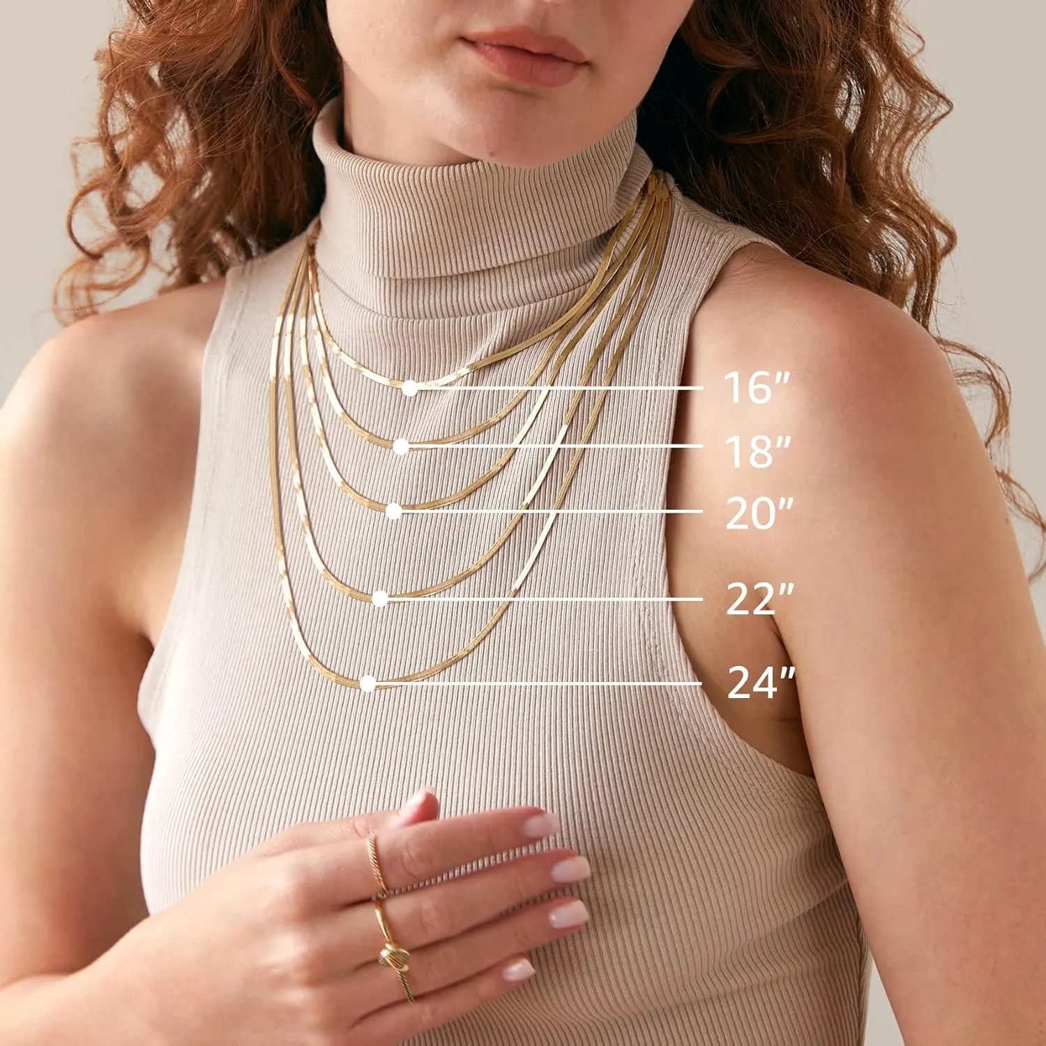 PAVOI Italian Solid 925 Sterling Silver, 22K Gold Plated Chain Necklaces | Snake, Square Box, Cable, Super Flex Curb, Miami Cuban and Rope Diamond-Cut Herringbone Necklace for Women and Men | MADE IN ITALY
