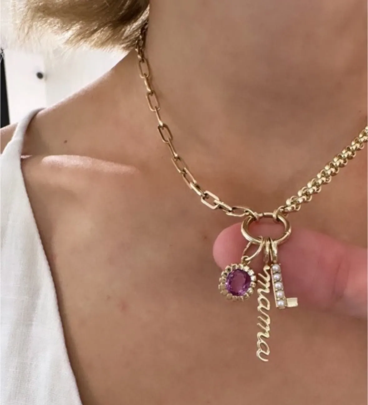Pearl Accented Initial Charm