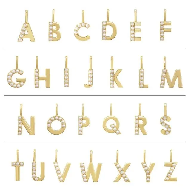 Pearl Accented Initial Charm