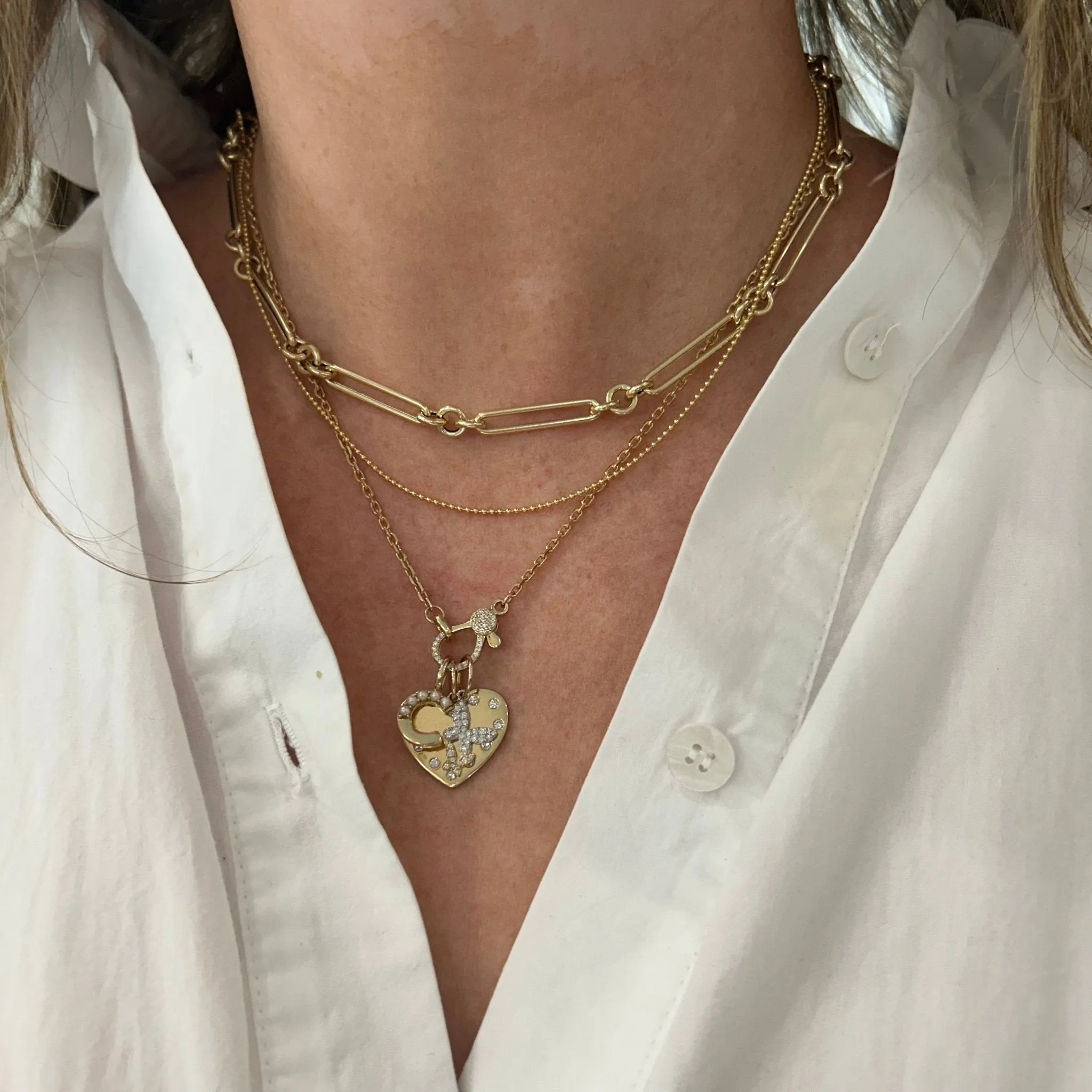 Pearl Accented Initial Charm