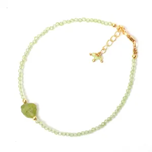 Peridot Beads Bracelet with 14K Gold Plated Silver Chain, Women's Bracelets, August Birthstone Jewelry for Girls, Minimal Dainty Bracelet, Handmade Gift for Her, Perfect Christmas Gifts