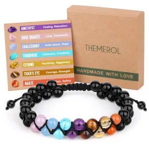Personalized Bracelets for Women Girls Chakra Jewelry Handmade Healing Birthday Gifts Crystals Yoga Women Granddaughter Daughter Her Christmas Stocking Valentines Easter Mothers Day