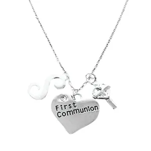Personalized First Communion Necklace, Girls First Communion Gifts, First Communion Jewelry- Cross Necklace- Gift for 1st Communion
