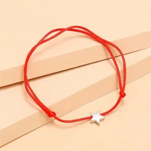Personalized Hand-Knotted Woven Five-Pointed Star Bracelet