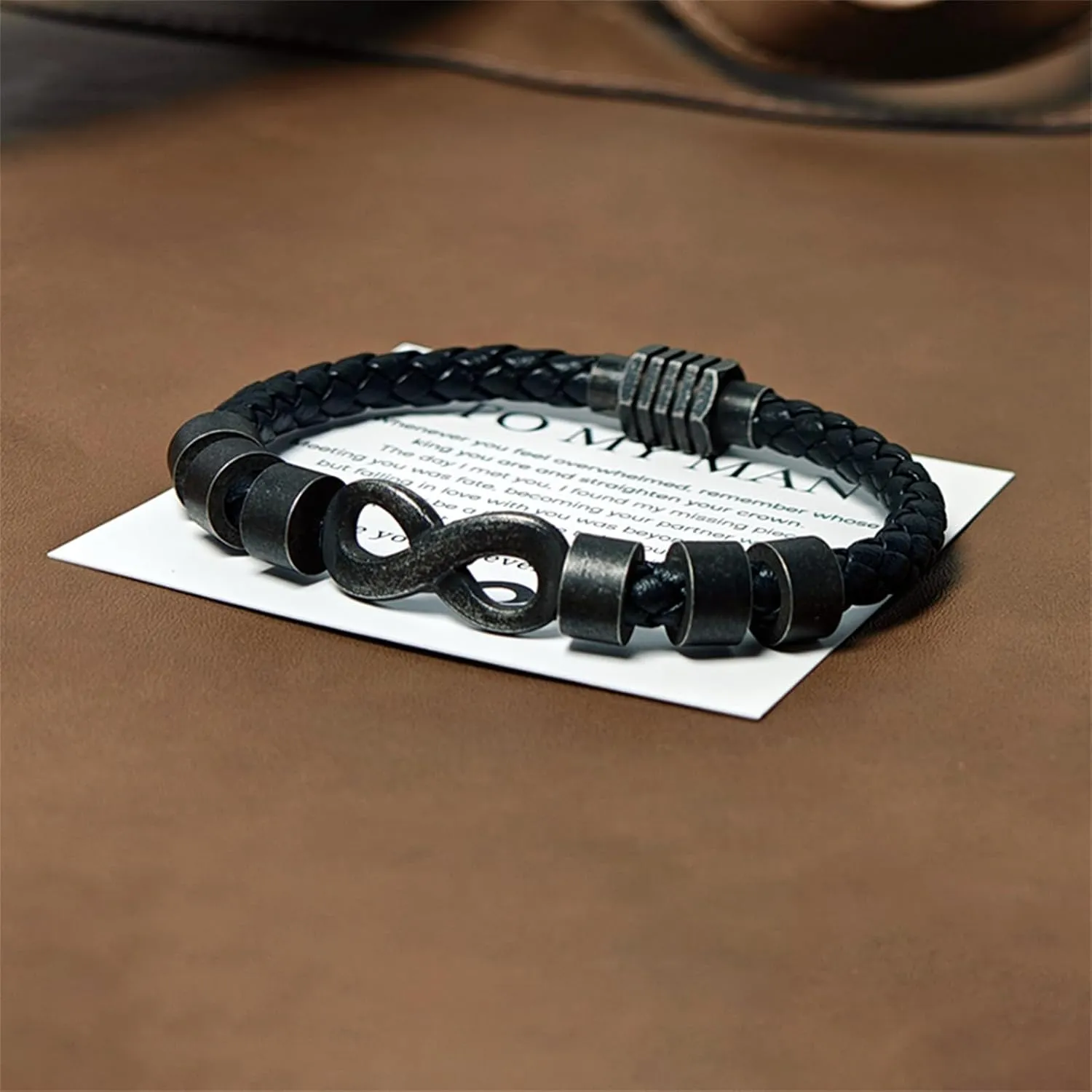 Personalized Infinity Bracelet for Men, Custom 1-6 Name Mens Leather Braided Bracelet, Customized Family Name Bracelet Dad Bracelets, Gifts for Dad Father Husband Son