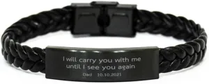 Personalized memorial Bracelet,I Will Carry You With Me Until I See You Again,loss Of Loved One,Adjustable Friendship Bracelets,loss Of Mom Dad