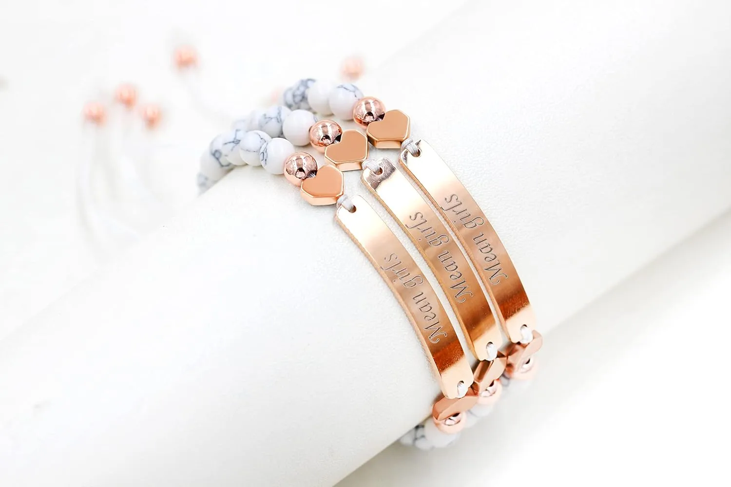 Personalized Name Identity Bracelet 6mm White Turquoise Stone Braided Bracelet for Men Women Best Friends Birthday Graduation Custom Gift Y1451